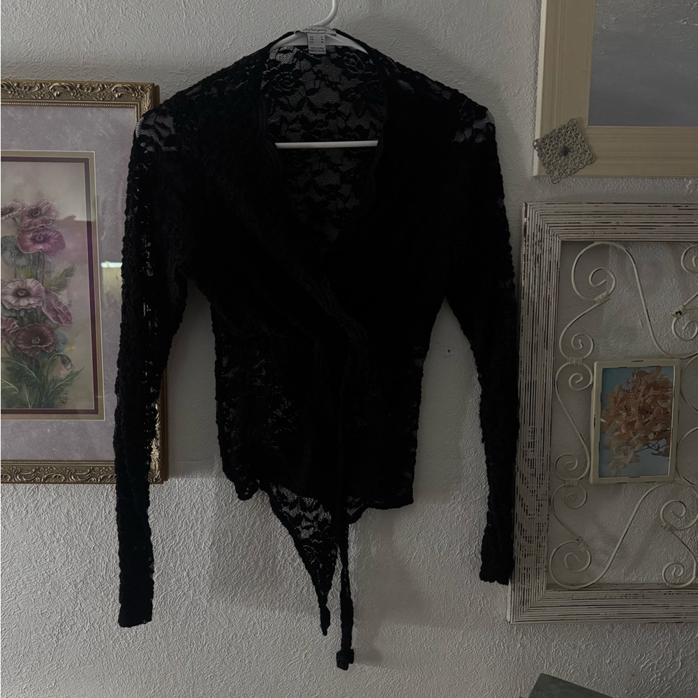 Black Lace Long Sleeve bodysuit